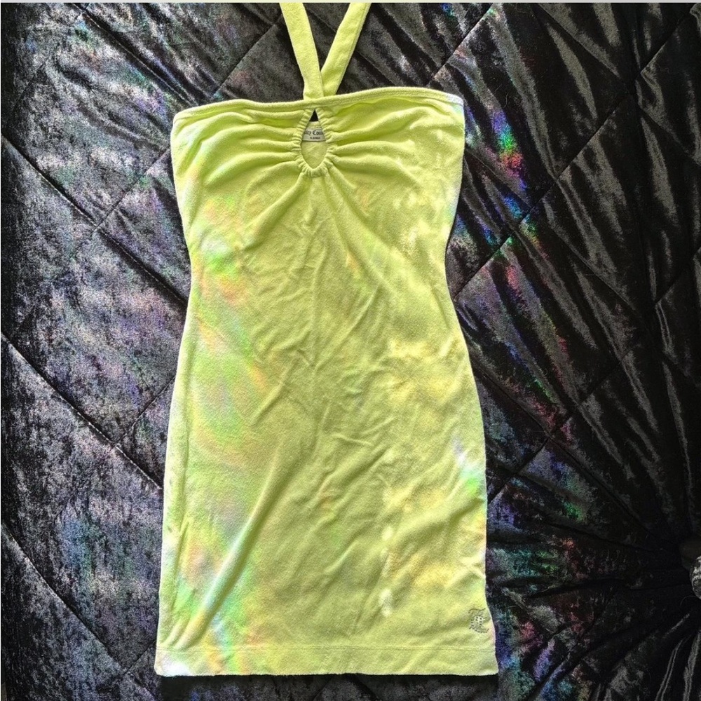 SOLD Juicy Couture x UO lime green terry cloth dress